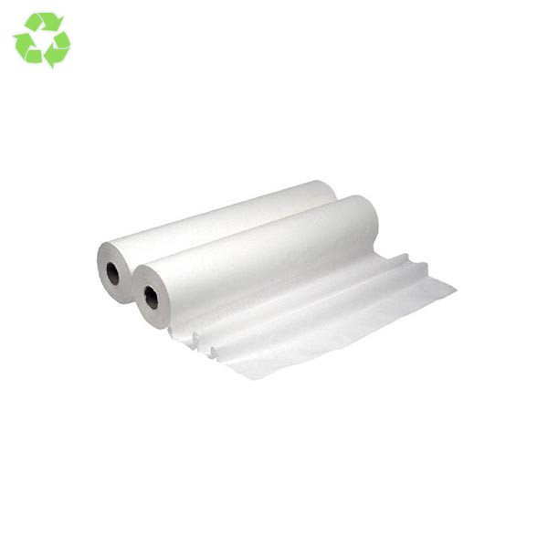 Papel para Camilla Tisú. Reciclado 1 Capa. 70 metros. Ancho 58.5cm. 6 Rollos.